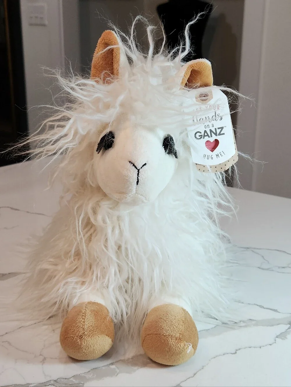 Brand New Ganz White Shaggy Alpaca Plush – Ultra Soft & Fluffy